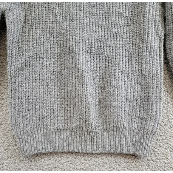 rag & bone Madix Wool-Alpaca Polo Sweater Women's S Charcoal Heather Pullover - Picture 4 of 14